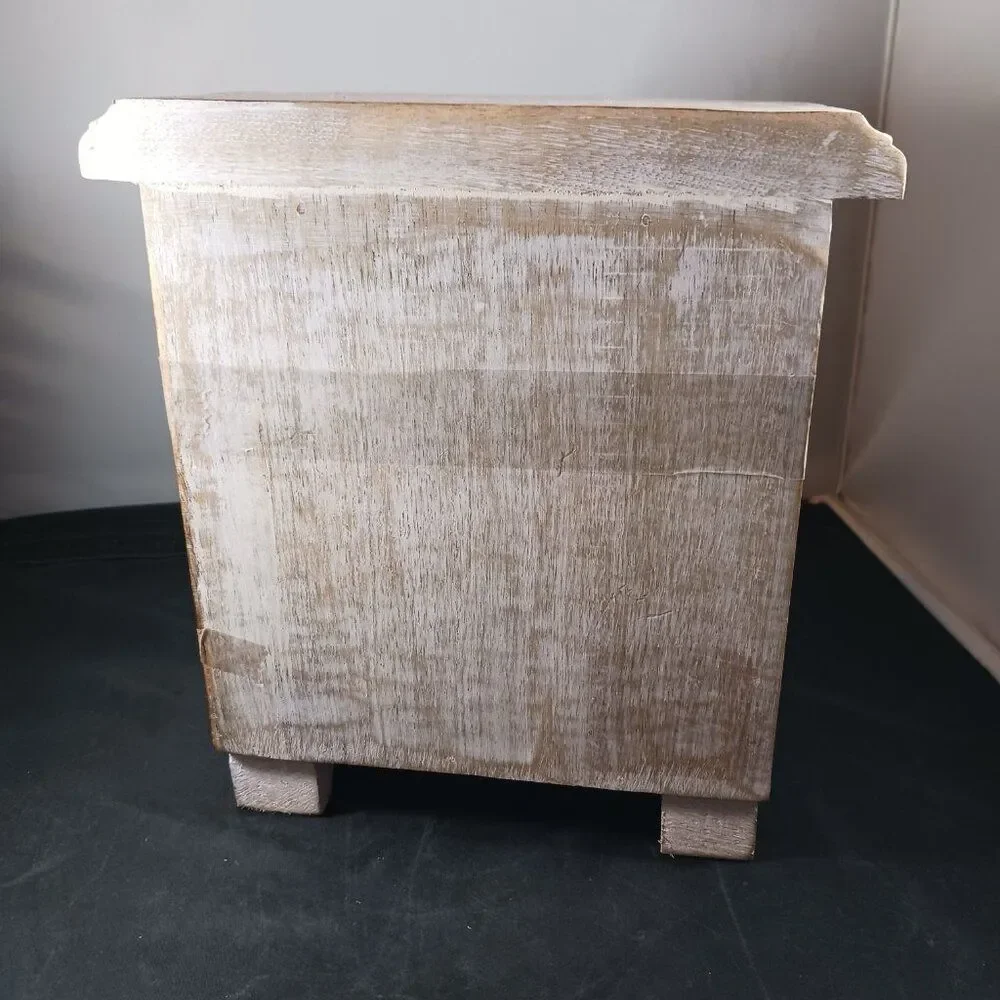 Mini Wooden Chest With Hand Painted Ceramic 4 Drawers